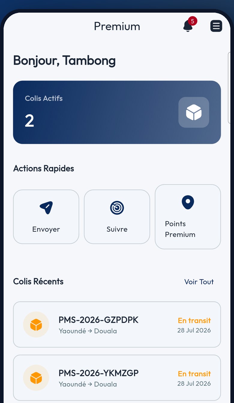 Écran d'accueil de l'application CamPost Premium